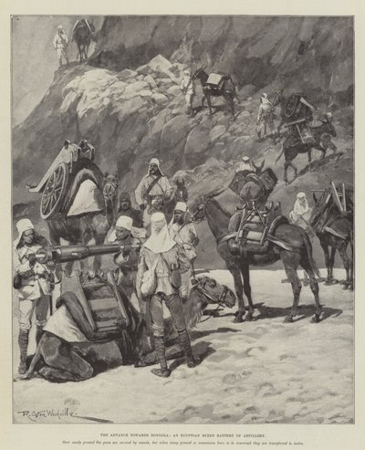 The Advance towards Dongola, an Egyptian Mixed Battery of Artillery by Richard Caton Woodville junior